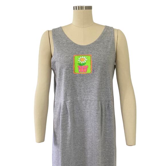 Vintage Cottage Core Heather Gray Fresh Produce Dress - Picture 2 of 6